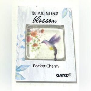 BNIB GANZ Love Blooms Glass Pocket Charm. You Make My Heart Blossom.​